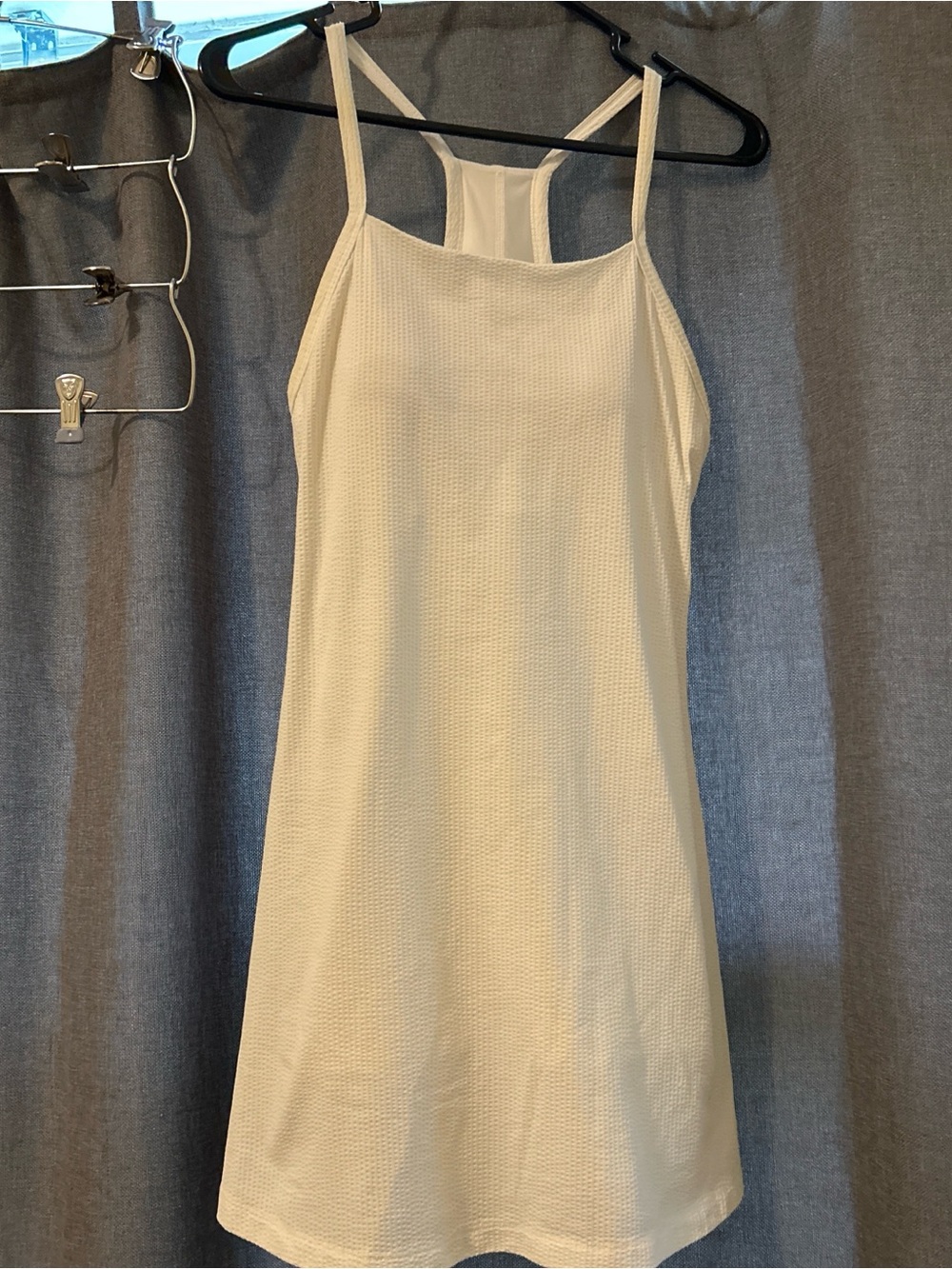 White Textured Strappy Workout/Active Dress